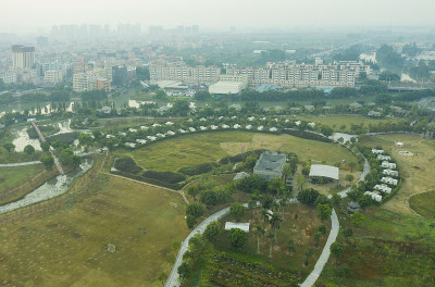 广东省东莞市华阳湖湿地公园航拍照片