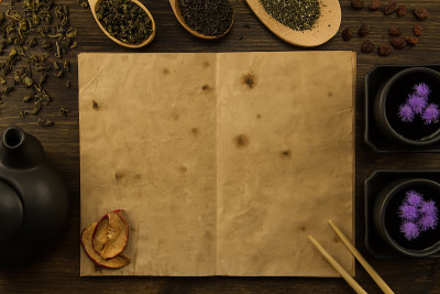 黑茶壶，两杯，收藏茶，苹果干