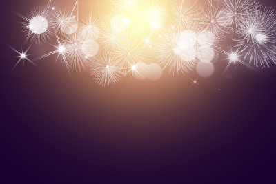 烟花与复制空间和优雅的背景为圣诞节和新年。