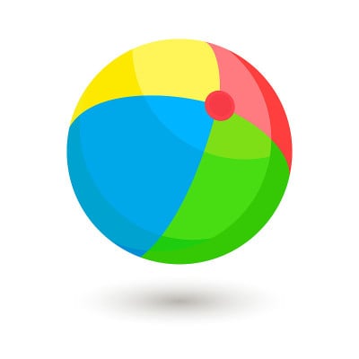 彩色沙滩球矢量插图