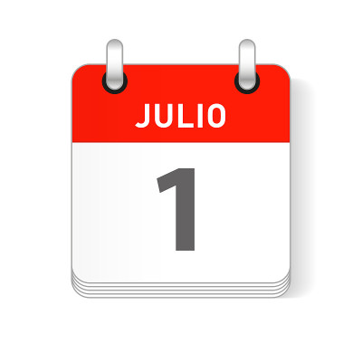 胡里奥1日，7月1日日历日期设计