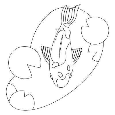 koi carp coloring page