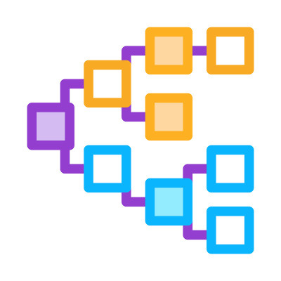 前端层次图标矢量轮廓插图