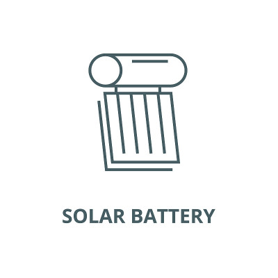 Solar battery illustration vector line icon, linea