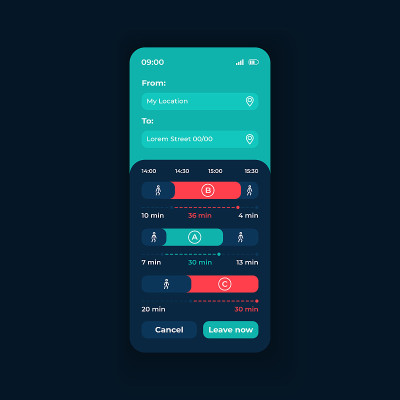 公交交通app智能手机接口矢量模板