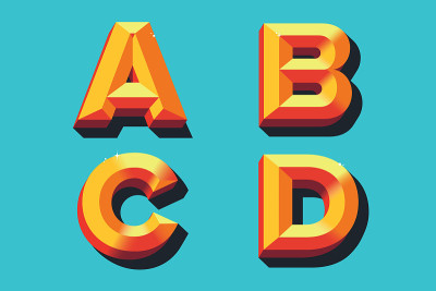 矢量字母A B C D的任何用途