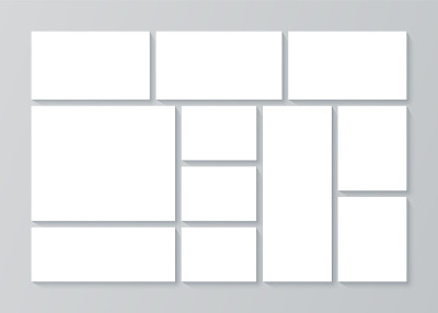照片拼贴模板。Moodboard布局。矢量插图。