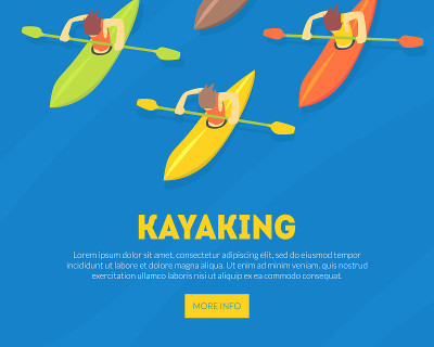 Kayaking Water Sport Landing Page Template, Athlet