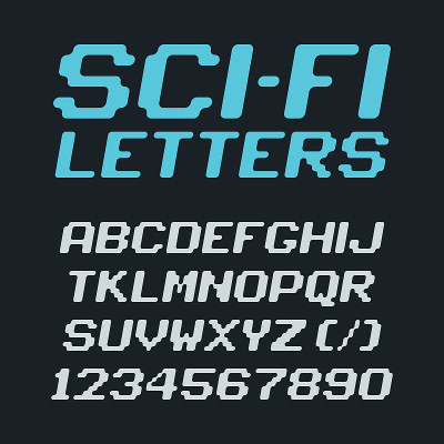 科幻未来字体字母表3