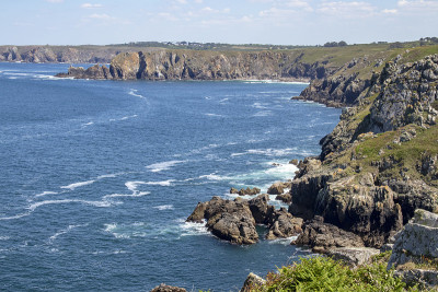 范点。野外的海岸。Finistere。布列塔尼
