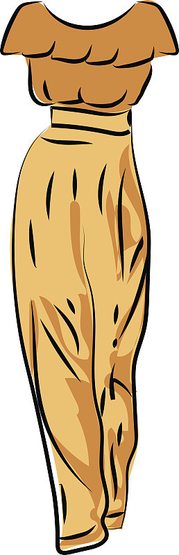 长袍素描彩色矢量图标