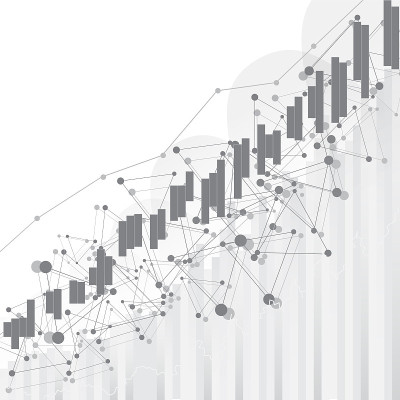 financial chart with uptrend line graph in stock m