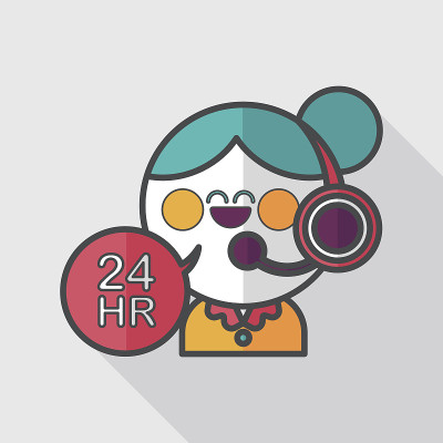 24小时客户电话服务平面图标