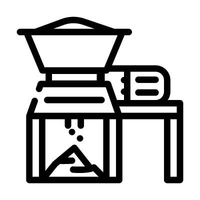 家用垃圾碎纸机线图标矢量插图