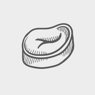 牛排素描手绘涂鸦图标