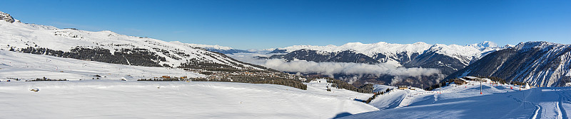 全景下的高山山谷