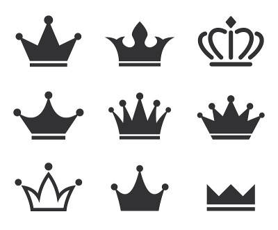 Crown icons set. Vector