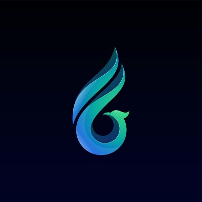 矢量插图凤凰梯度彩色风格。