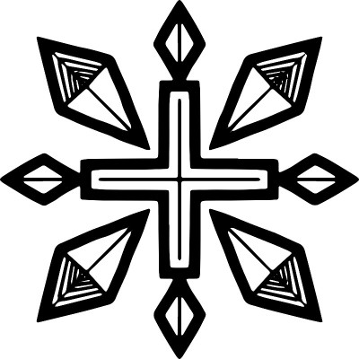 Cross doodle black and white