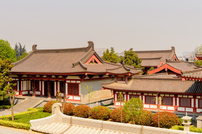 大雁塔的一部分，一座佛教宝塔，西安，陕西省，中国。它建于唐代652年。联合国教科文组织世界遗产