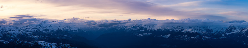 从飞机上俯瞰加拿大山景