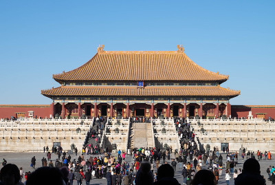 中国北京的故宫。它是中国最大的宫殿。