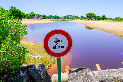 沙滩湖禁止潜水标志