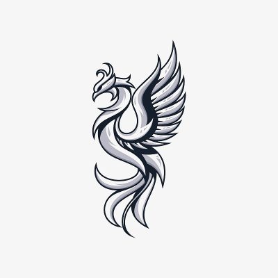 Phoenix Line realistic Vector Template