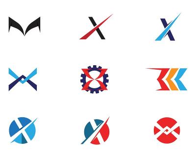 X字母标志模板矢量图标