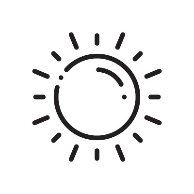 太阳线图标孤立在白色背景