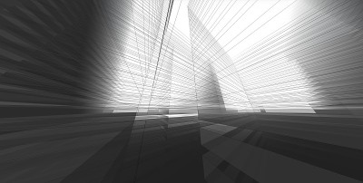 3D插图建筑透视线