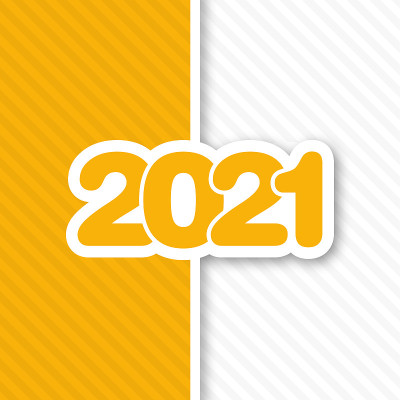 2021年新年快乐文本设计向量。