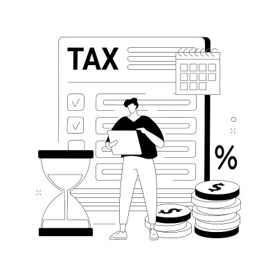 税收抵免抽象概念矢量说明。