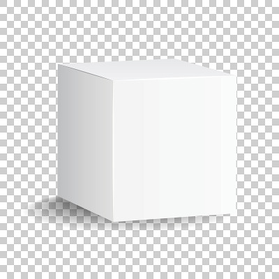 空白白色纸箱3d盒图标。盒子包装模型矢量插图。