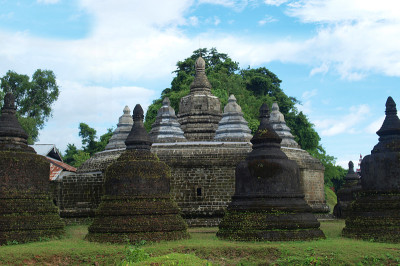缅甸若开邦实兑区Mrauk U的Andaw-thein寺庙。