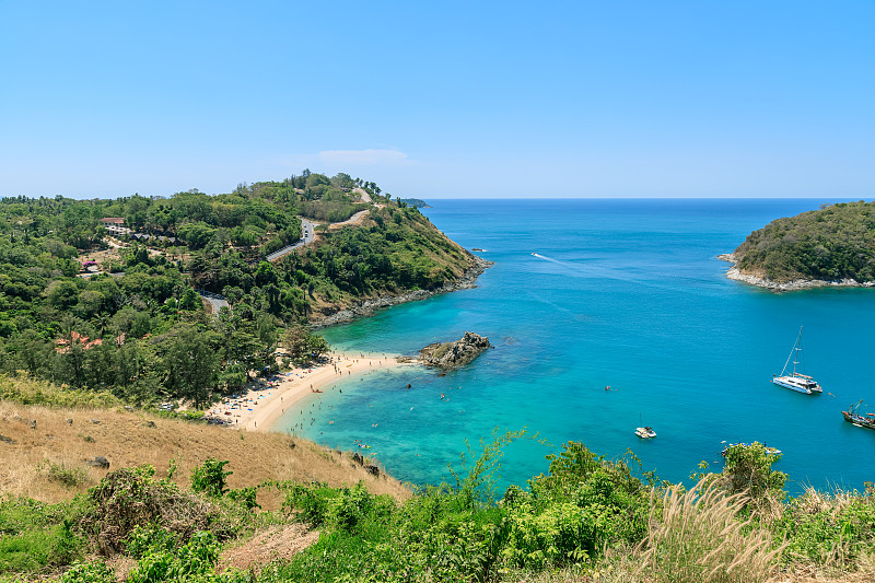 美丽的安达曼海从风车景点附近的蓬贴角，普吉岛，泰国