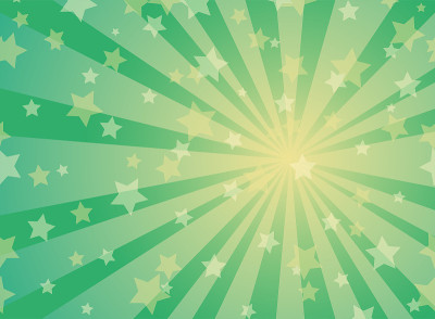 Sunlight rays background. Green and gold color bur