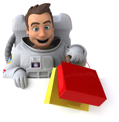 有趣的宇航员- 3D插图