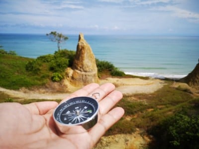 罗盘是一种用于导航和定位的仪器，它显示相对于地理基本方向或点的方向。有的利用磁能和风水来提升生活质量