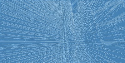 3D插图建筑透视线