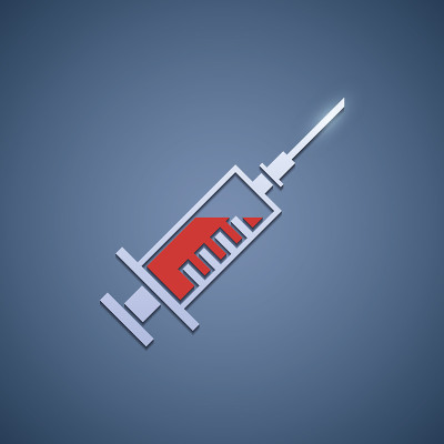 标志医疗注射器。
