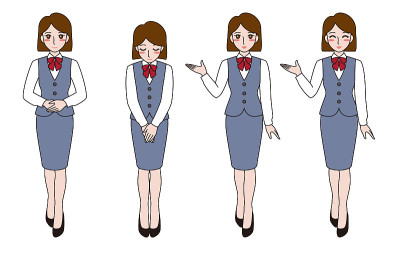 套装的各种姿势的商务女性在办公室的服装