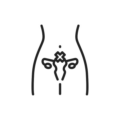 不孕症彩色线条图标。网页的轮廓象形图。