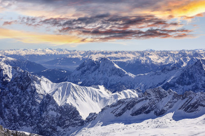 从德国巴伐利亚Zugspitze观看