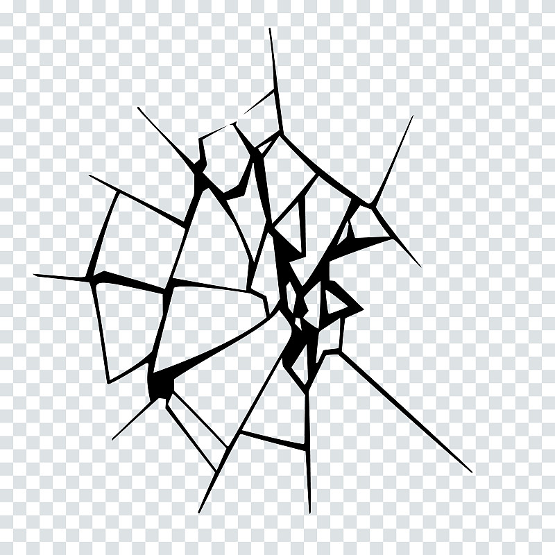 破碎表面的矢量插图。裂纹轮廓