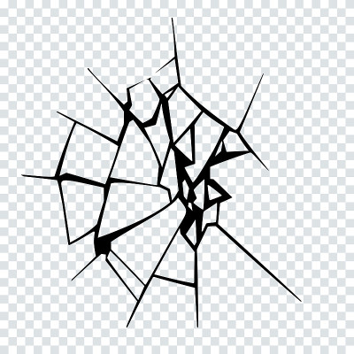 破碎表面的矢量插图。裂纹轮廓