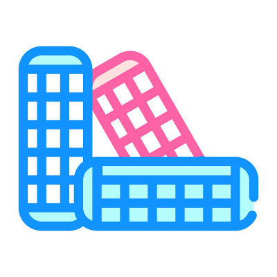 卷发梳毛服务颜色图标矢量插图