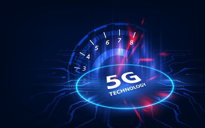 5G网络无线技术矢量概念。高速移动互联网。