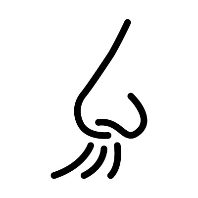 鼻子吸气图标矢量轮廓插图