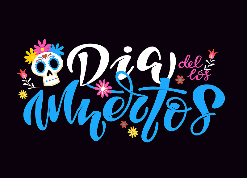 Day of the dead vector illustration set. Hand sket